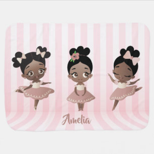 African American Girls Ballet Dancing, Ballerinas Baby Blanket