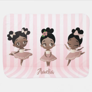 African American Girls Ballet Dancing, Ballerinas  Baby Blanket