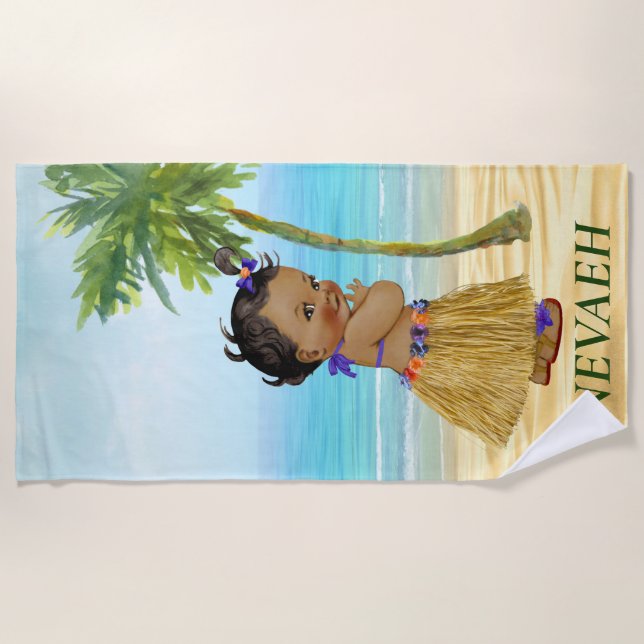 African American Girl's Beach Towel (Front)