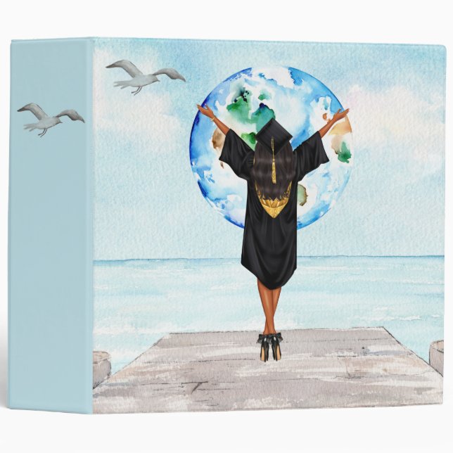 African American Girl's Graduation Binder (Front/Spine)
