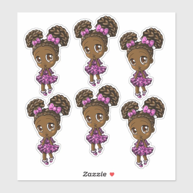 African American Girls Sticker (Sheet)