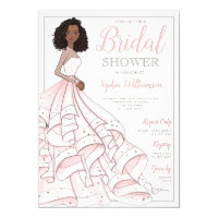 African American Glam Bride Bridal Shower Invitation