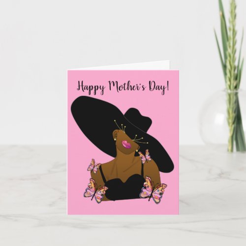 African American Glam Girl Happy Birthday Card