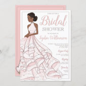 African American Glitter Glam Bride Bridal Shower Invitation (Front/Back)