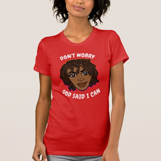 African American GOD SAID I CAN Mom T-Shirt (Front)