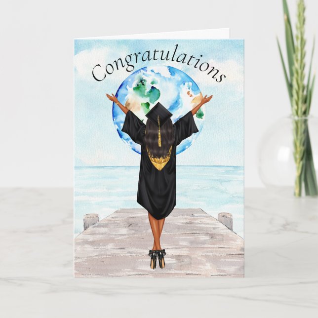 African American Graduation Congratulations Card (Front)