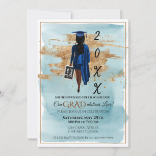 African American Graduation Invitation (Dark Skin)
