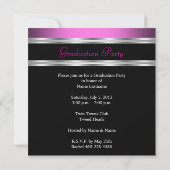 African American Graduation Party Pink Girl Photo Invitation (Back)