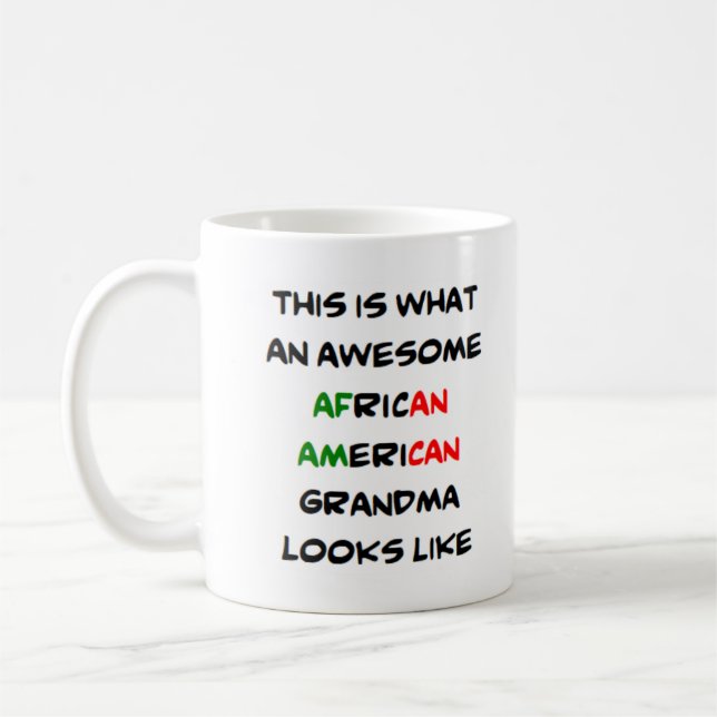 african american grandma, awesome coffee mug (Left)