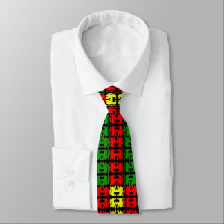 African American green, yellow, black Neck Tie
