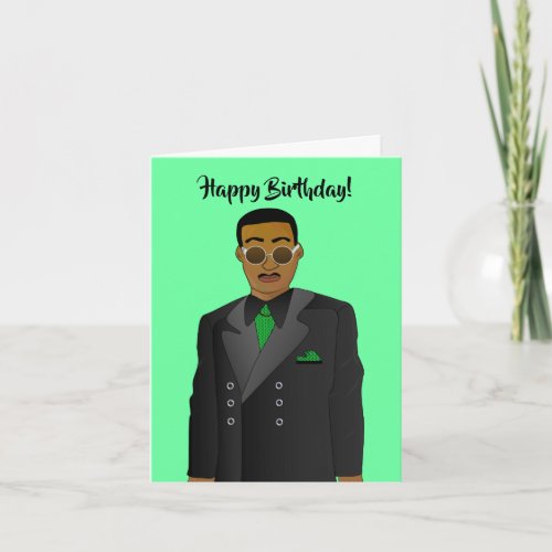 African American Guy Suit  Tie Birthday Card