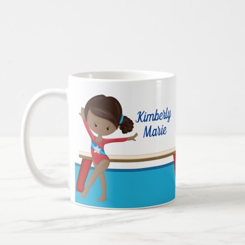 African American Gymnast Girl Cute Gymnastics Coffee Mug