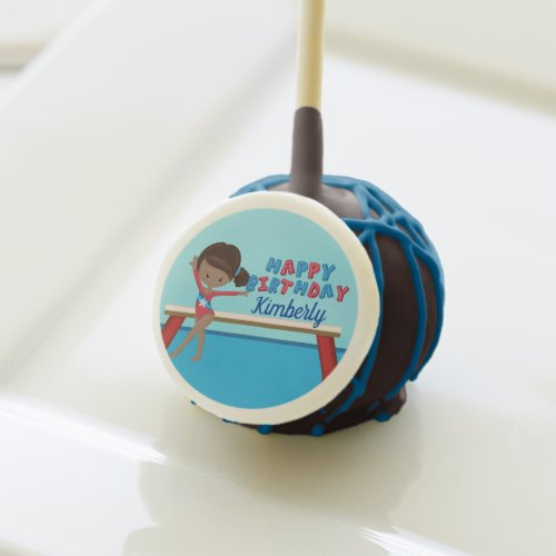 African American Gymnastics Girl Birthday Party Cake Pops