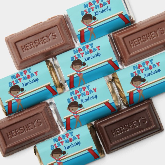 African American Gymnastics Girl Birthday Party Hershey's Miniatures (Assorted)