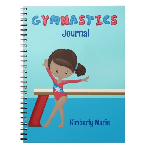 African American Gymnastics Girl Cute Custom Notebook