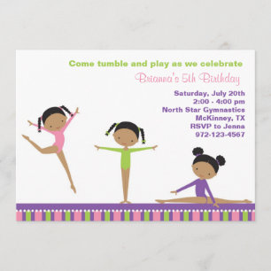 African American Gymnastics Invitations