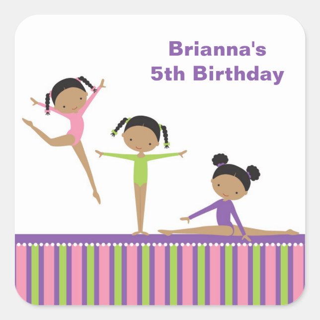 African American Gymnastics Stickers (Front)