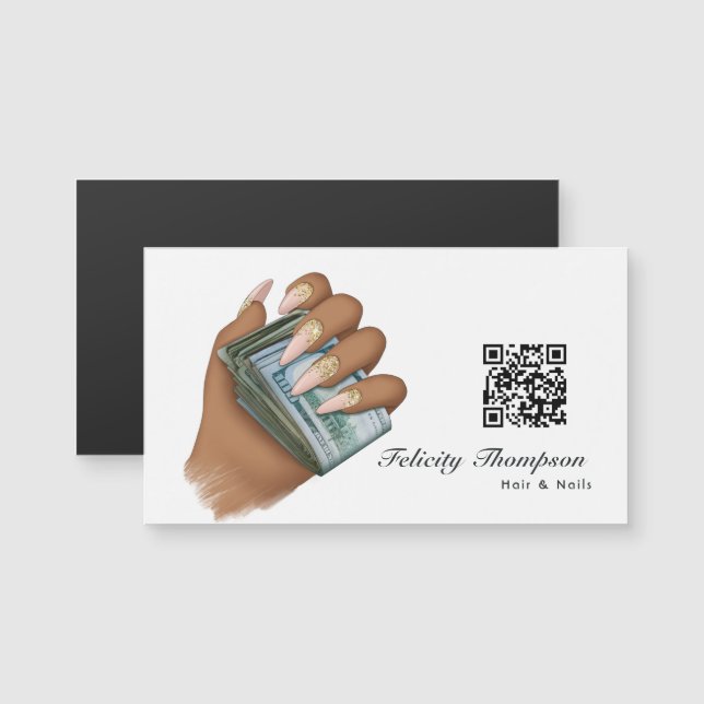 African American Hair and Nails QR Code (Front/Back)