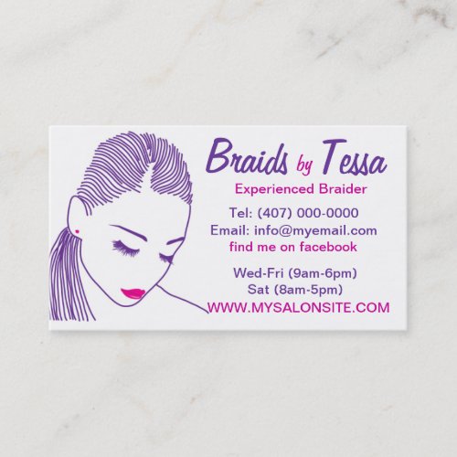 African American Hair Braiding Salon Business Card