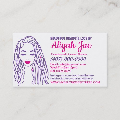 African American Hair Braiding Salon Business Card