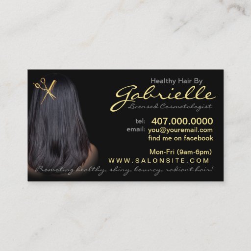 Customizable African American Hair Salon Business Cards