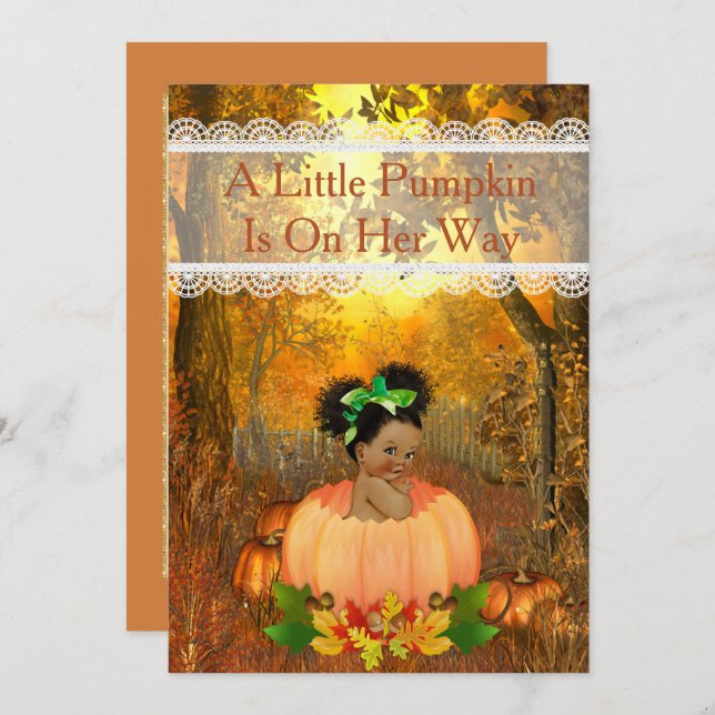 African American Halloween Baby Shower Invitation (Front/Back)