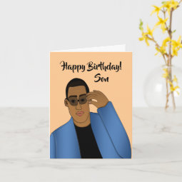 African American Handsome & Gifted Son Birthday Card | Zazzle