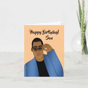 African American Handsome & Gifted Son Birthday Card