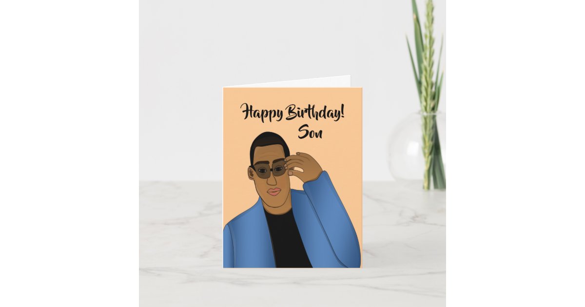 African American Handsome & Gifted Son Birthday Card | Zazzle