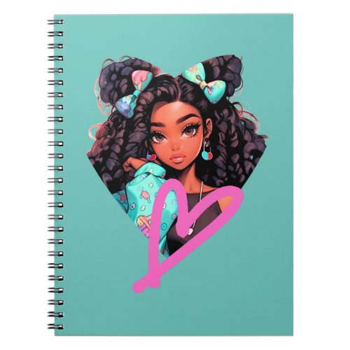 African American Heart Doll Notebook