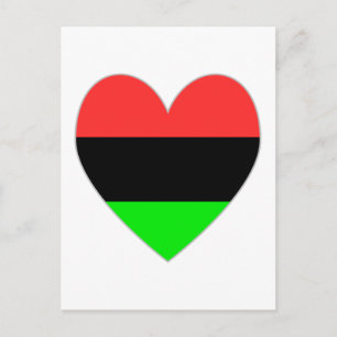 African American Heart Valentine Holiday Postcard