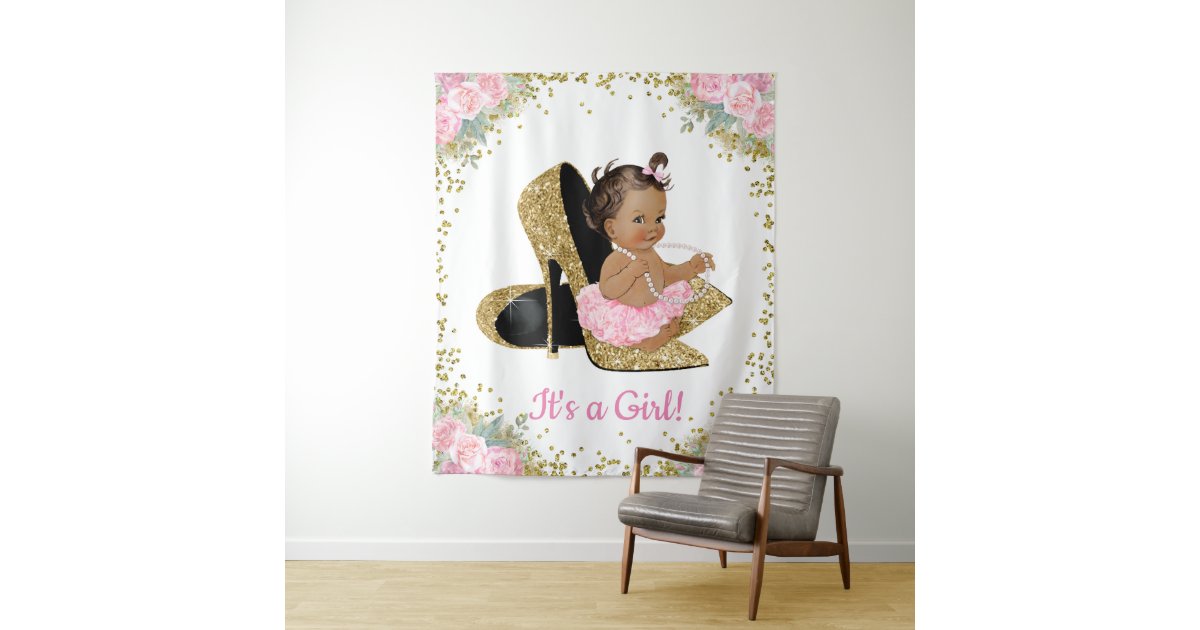 African American High Heel Baby Shower Backdrop Zazzle Com African American High Heel Baby Shower Backdrop Zazzle Com