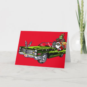African American Hipster Santa Holiday Card