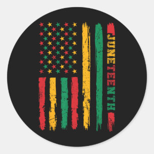 African American History Juneteenth Flag 1865 Classic Round Sticker