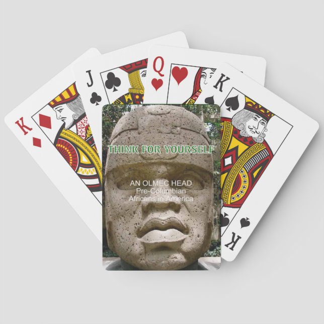 African American history Olmec head  flyer Poker Cards (Back)