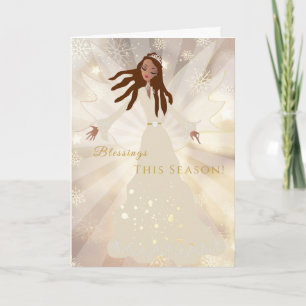 African American Holiday Christmas Angel Card