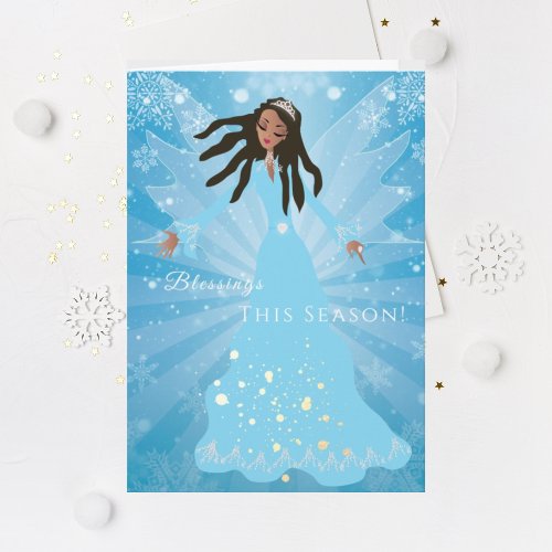 African American Holiday Christmas Angel Card