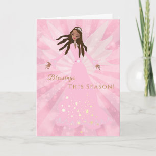 African American Holiday Christmas Angel Card