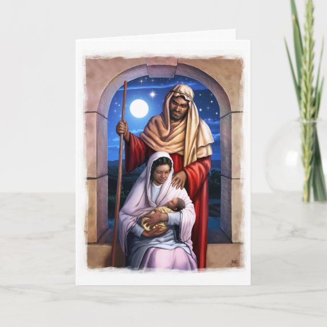 African American Holy Family Christmas Cards (Front)
