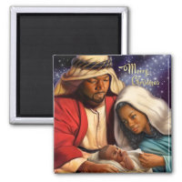 African American Holy Family Christmas Magnets