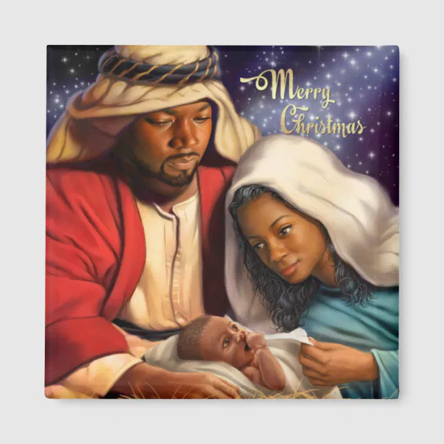 African American Holy Family Christmas Magnets | Zazzle