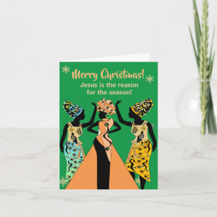 African American Inspirational Christian Christmas Holiday Card
