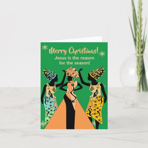 African American Inspirational Christian Christmas Holiday Card