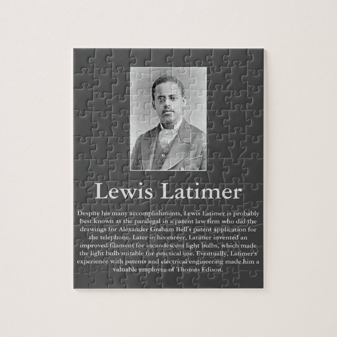 AfricanAmerican Inventor Lewis Latimer Template Jigsaw Puzzle Zazzle