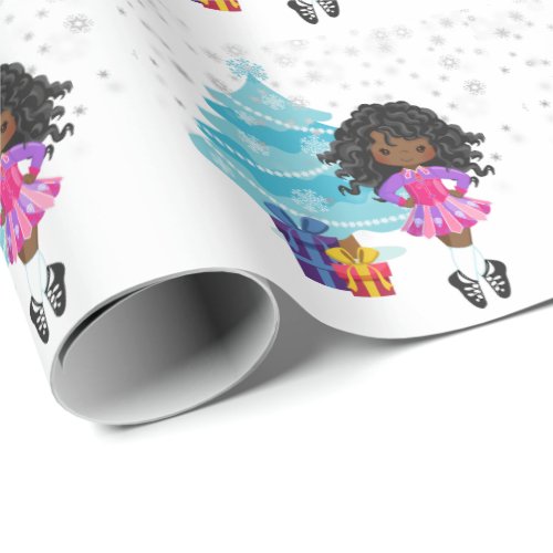 African American Irish Dancer Winter Christmas Wrapping Paper