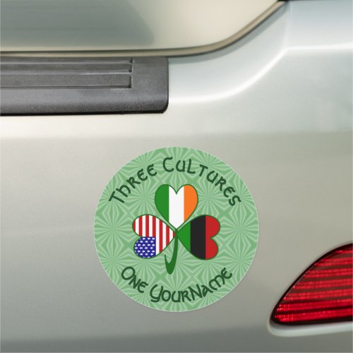 African American Irish Flags Shamrock Your Name Car Magnet