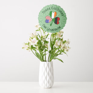 African American Irish Shamrock Flag Personalized  Balloon