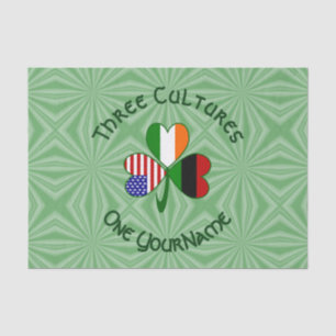 African American Irish USA Flags Shamrock Personal Tissue Paper