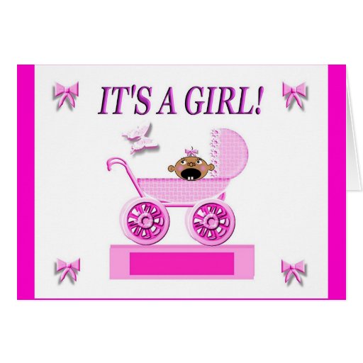 African American,It's A Girl Stationery Note Card | Zazzle