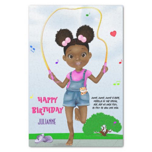 African American Jump Rope Happy Birthday Tissue Paper